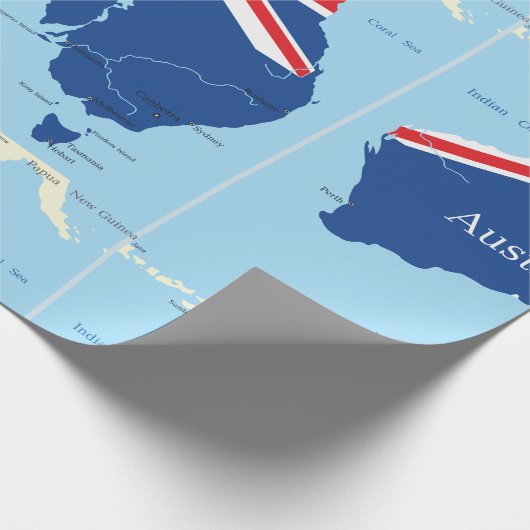 Karte von Australien-Packpapier Geschenkpapier (Ecke)