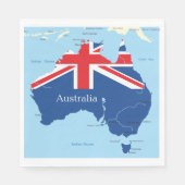 Karte von Australien Papier Napkins Serviette (Vorderseite)