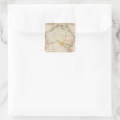 Karte von Australien und Neuseeland Quadratischer Aufkleber (Tasche)