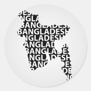 Karte von Bangladesch mit Text Runder Aufkleber