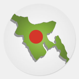 Karte von Bangladesch Runder Aufkleber