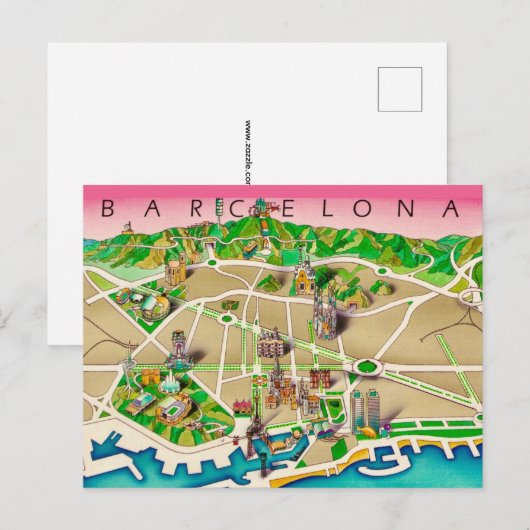 Karte von Barcelona Spanien (Vorne/Hinten)