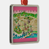 Karte von Barcelona Spanien Ornament Aus Metall (Rechts)