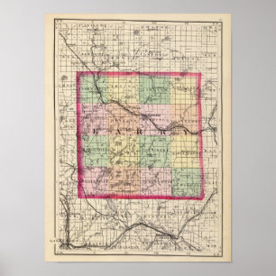 Karte von Barry County, Michigan Poster