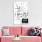 Karte von Baton Rouge + Leinwand Ihres Standorts P (Insitu (Wohnzimmer))