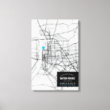 Karte von Baton Rouge + Leinwand Ihres Standorts P