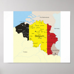 Karte von Belgien Poster