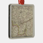 Karte von Belgien und von Luxemburg Silbernes Ornament (Rechts)