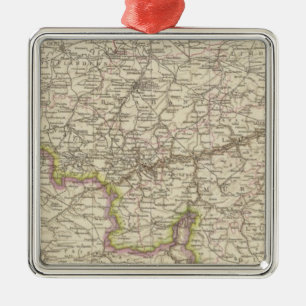 Karte von Belgien und von Luxemburg Silbernes Ornament