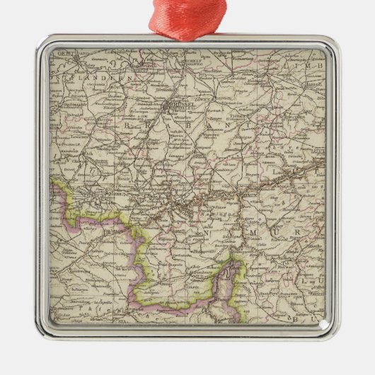 Karte von Belgien und von Luxemburg Silbernes Ornament (Vorne)