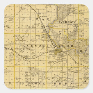 Karte von Benton County, Staat von Iowa Quadratischer Aufkleber