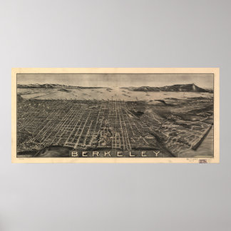 Karte von Berkeley, Birds-Eye View, 1909 Poster