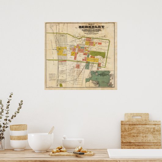 Karte von Berkeley Poster (Küche)