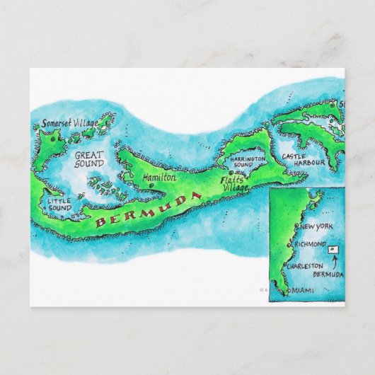 Karte von Bermuda (Vorderseite)