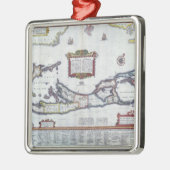 Karte von Bermuda Silbernes Ornament (Links)