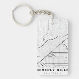 Karte von Beverly Hills Schlüsselanhänger