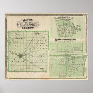 Karte von Blackford County mit Montpelier Poster