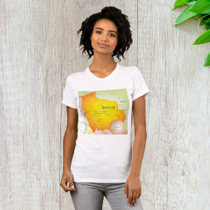 Karte von Bolivien mit Städten und Grenzen T-Shirt