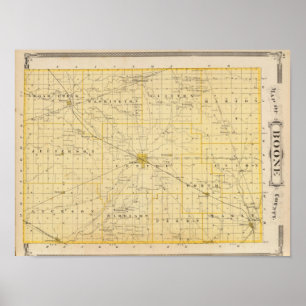 Karte von Boone County Poster