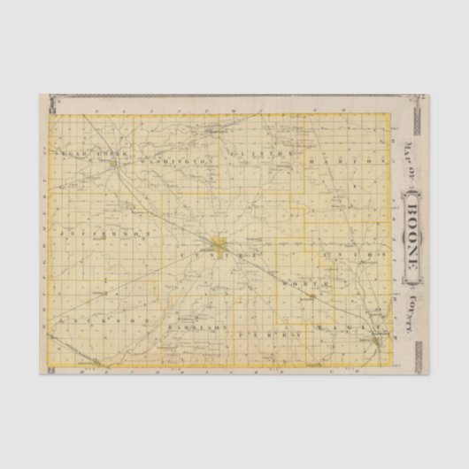 Karte von Boone County Seidenpapier (Vorderseite)