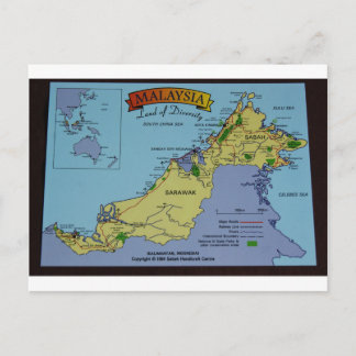 Karte von Borneo, Malaysia