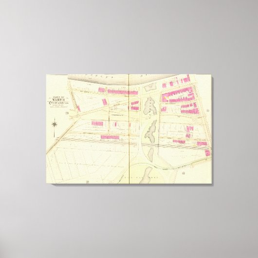 Karte von Boston 19 Leinwanddruck (Vorderseite)