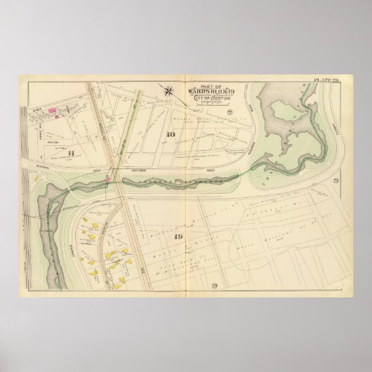 Karte von Boston 2 Poster (Vorne)