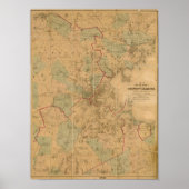 Karte von Boston 2 Poster (Vorne)