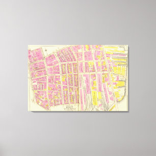 Karte von Boston 3 Leinwanddruck
