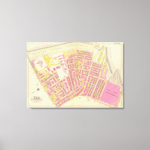 Karte von Boston 6 Leinwanddruck