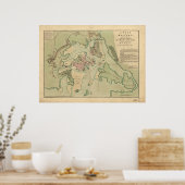 Karte von Boston, Gezeichnet von der britischen Ar Poster (Küche)