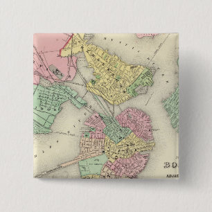 Karte von Boston und angrenzenden Städten Button