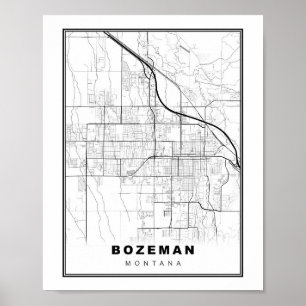 Karte von Bozeman Poster