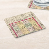 Karte von Branch County, Michigan Rechteckiger Pappuntersetzer (angewinkelt)