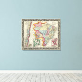 Karte von Brasilien, Bolivien, Paraguay und Urugua Leinwanddruck (Insitu (Holzboden))