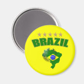 Karte von Brasilien Fußball Ball Brasilien Brasili Magnet (Vorderseite/Rückseite)