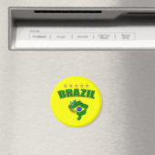 Karte von Brasilien Fußball Ball Brasilien Brasili Magnet (In Situ (Geschirrspüler))