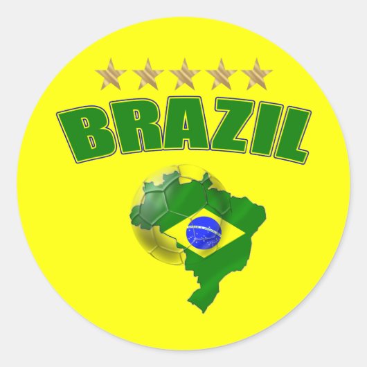 Karte von Brasilien Fußball Ball Brasilien Brasili Runder Aufkleber (Vorderseite)