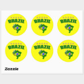 Karte von Brasilien Fußball Ball Brasilien Brasili Runder Aufkleber (Blatt)