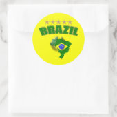Karte von Brasilien Fußball Ball Brasilien Brasili Runder Aufkleber (Tasche)