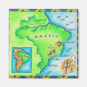 Karte von Brasilien Magnet