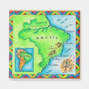 Karte von Brasilien Magnet
