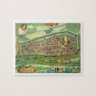 Karte von Bremen, von "Civitates Orbis Terrarum" Puzzle