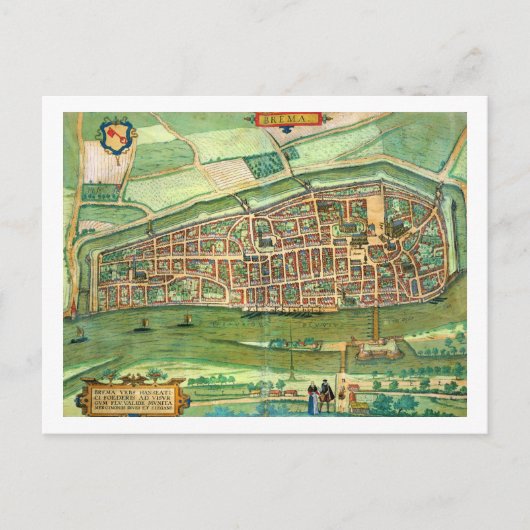 Karte von Bremen, von "Civitates Orbis Terrarum" v (Vorderseite)