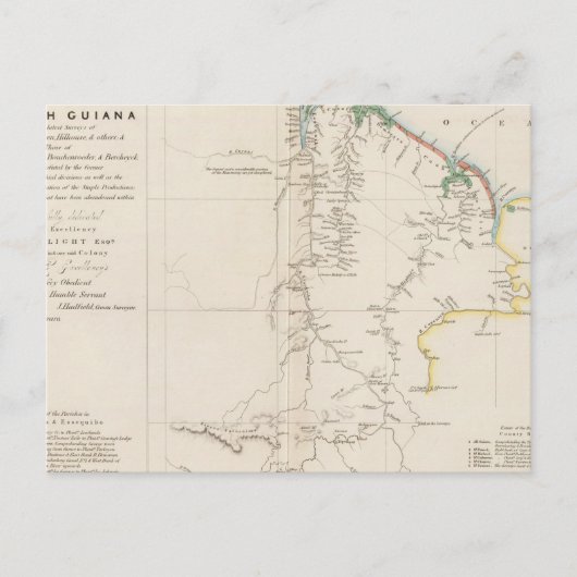 Karte von Britisch-Guyana (Vorderseite)