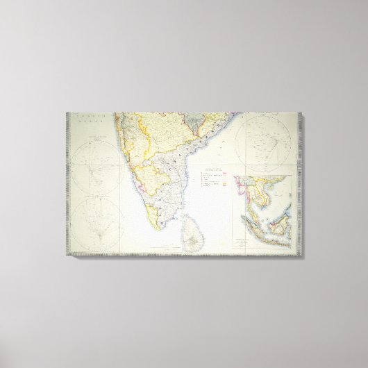 Karte von British Southern India, 1872 Leinwanddruck (Vorderseite)