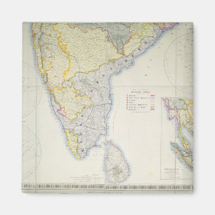 Karte von British Southern India, 1872 Magnet