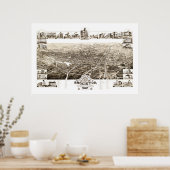 Karte von Brockton, Massachusetts 1882 Poster (Küche)