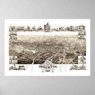 Karte von Brockton, Massachusetts 1882 Poster