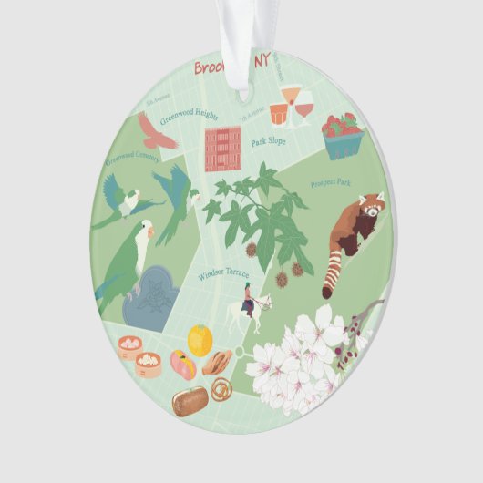 Karte von Brooklyn Anpassbare zweiseitige Ornament (Vorderseite)